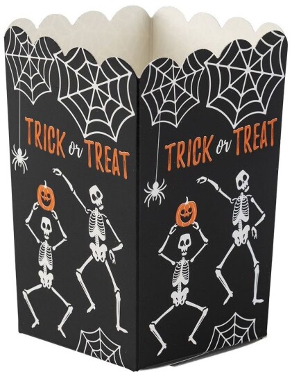 8 stk Popcornbeger med Skjelett Trick or Treat 8 stk Popcornbeger med Skjelett Trick or Treat