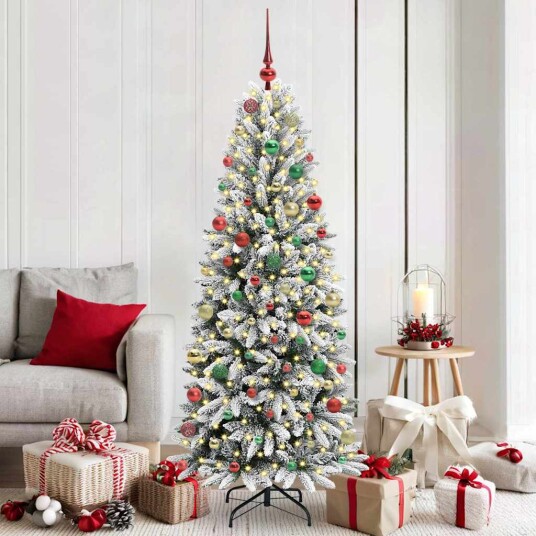 Kunstig juletre Hvit 73 x 73 x 180 cm PVC plast stål og PE