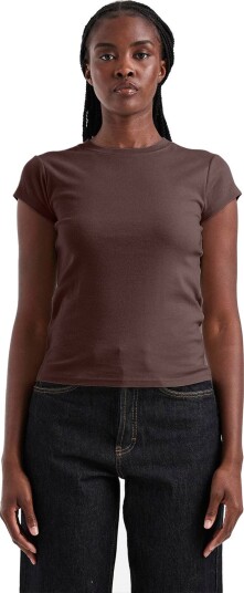 Topshop Everyday Short Sleeve Top Burgunder S