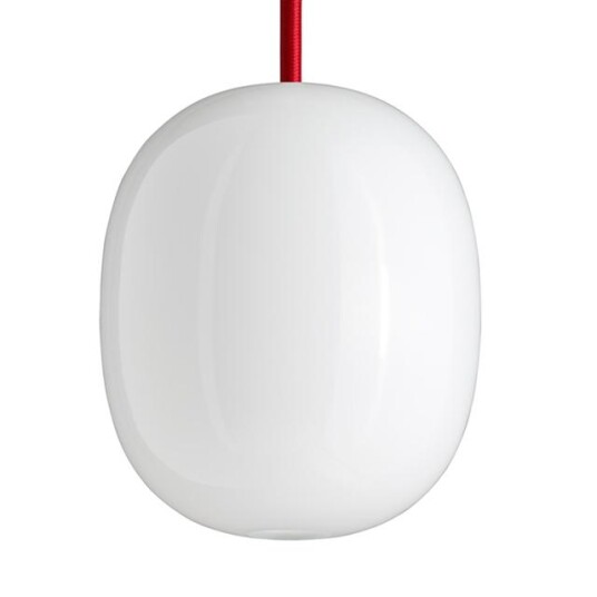 Piet Hein Superegg 300P Taklampe Opal med Rød Ledning