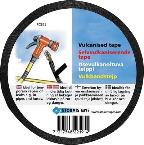 Tape Selvvulkaniserende 25Mm 10M Sort