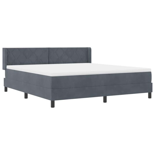 Box Spring Seng med Madrass Mørkegrå 180x200 cm Fløyel Box Spring Seng med Madrass Mørkegrå 180x200 cm Fløyel