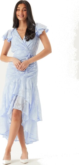 Goddiva Chiffon Flutter High Low Dress