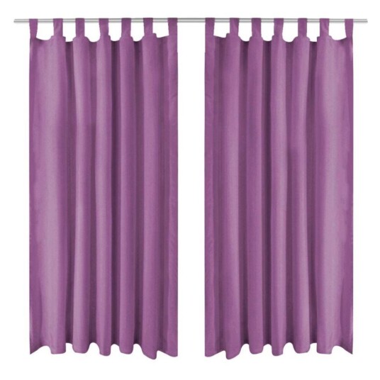 Vidaxl Mikrosateng Gardiner Med Hemper 2 Stk 140x175 Cm Lilla