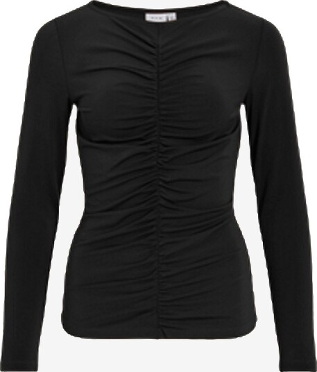 Vila Topp Vilysera Boatneck L/S Top/Spi Svart