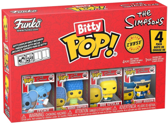 Asmodee Funko Bitty Pop! Figūrėlių Rinkinys The Simpsons ~3 Cm 4 Vnt 