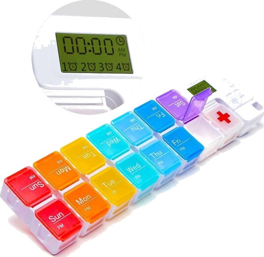 Elektronisk Pilleeske med alarm  7 dager / AM & PM