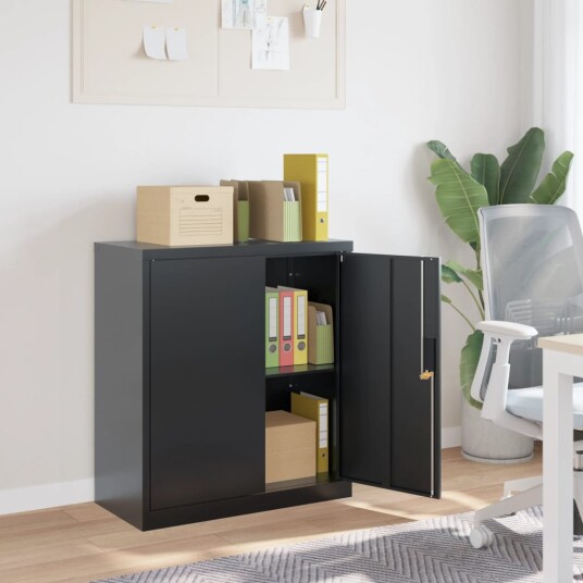  Arkivskap antrasitt 79x40x90 cm stål
