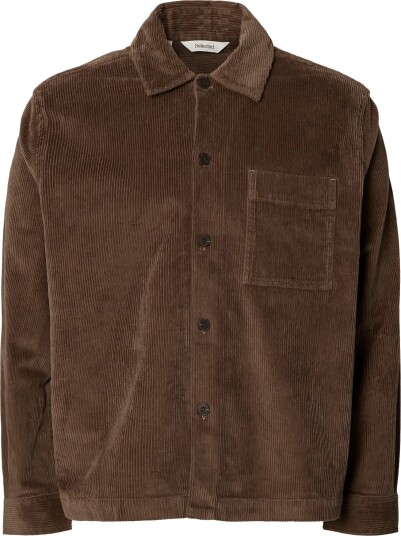 Selected Slmotto Kris Cord Overshirt Noos Brown XXL