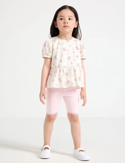 Lindex Cycling Shorts With Lace Trim Pink 128