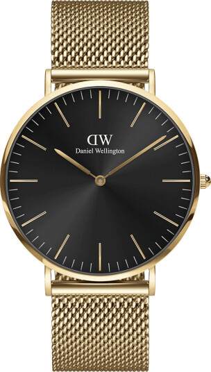 Daniel Wellington DW Klokke Classic Mesh Onyx 40mm Gold Daniel Wellington DW Klokke Classic Mesh Onyx 40mm Gold