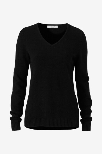 Vila - Genser viRil V-neck Knit Top - Svart Vila - Genser viRil V-neck Knit Top - Svart