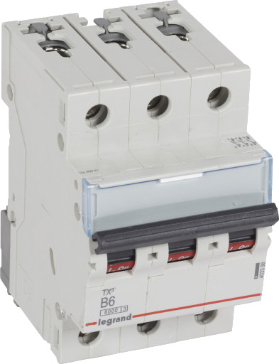 Legrand TX³ MCB automatsikring B6 3P 3M 6/6kA