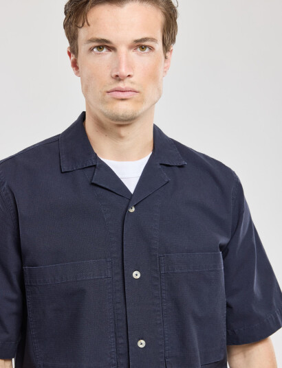 Armor Lux Shirt Short Sleeves Comfort - Navy - XXL