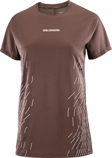 Salomon Women's Sense Aero Graphic Tee Coffee Bean / Cosmic Sky M
