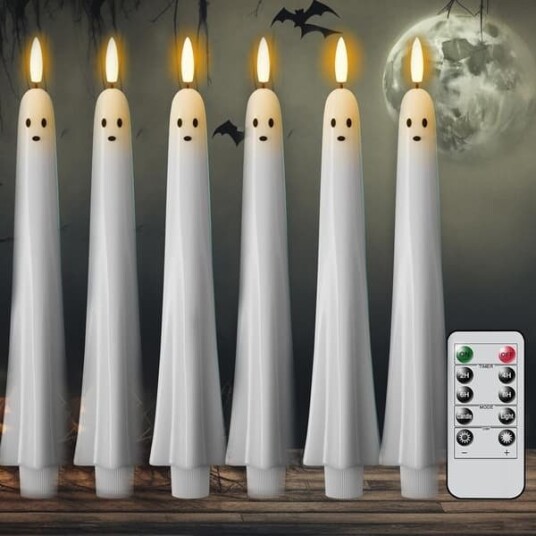 Halloween Flimrende LED-Spøkelseslys 6 stk JSR