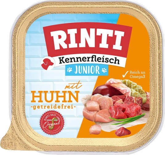 Rinti Våtfôr Økonomipakning Kennerfleisch Junior Kylling 18 X 300 G Rinti Våtfôr Økonomipakning Kennerfleisch Junior Kylling 18 X 300 G