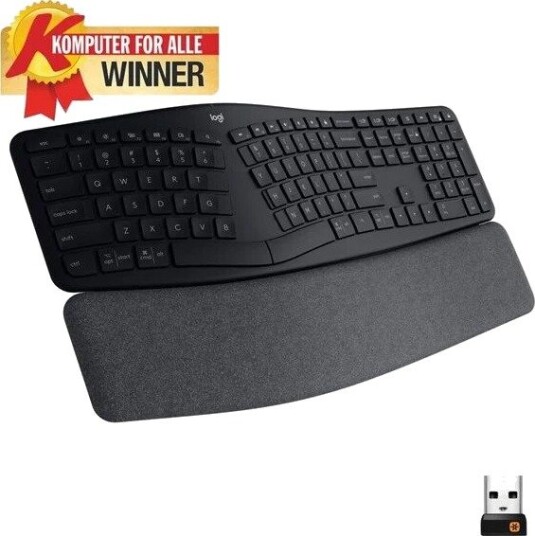 Logitech ERGO K860 Wireless Ergonomic Tastatur Engelsk Storbritannia Svart 920-010107