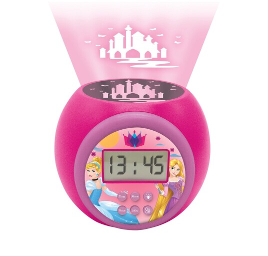 Disney Princess Projector Vekkeklokke Rosa