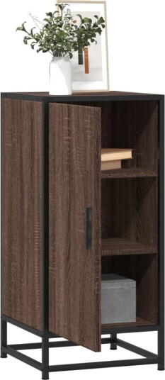 Skjenk brun eik 35,5x35x76 cm konstruert tre og metall 8721102840029