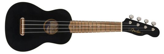 Fender Venice Soprano Ukulele Walnut Fingerboard, Black