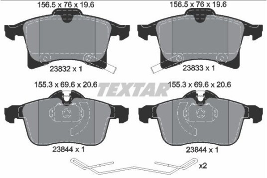 Bremseklosser TEXTAR 2383204 Bremseklosser TEXTAR 2383204