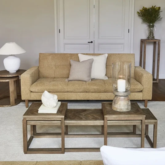 Riviera Maison Nelson 3,5 seters sofa silky brass