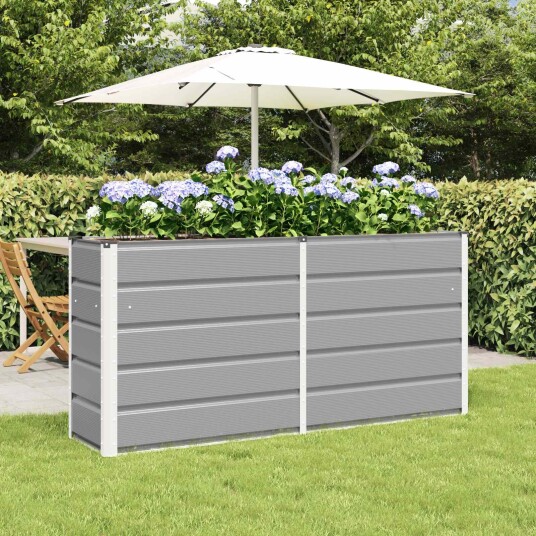 vidaXL Plantekassed Lysegrå 160 x 40 x 75 cm Stål