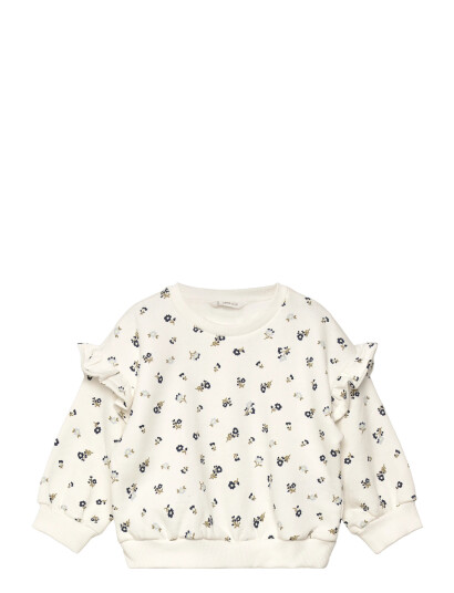 Mango Ruffle Detail Sweatshirt - Cream - 4-5