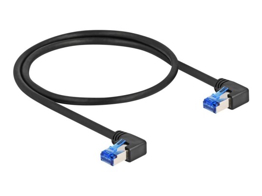 Delock Nettverkskabel Rj-45 Hann Høyrevinklet Til Rj-45 Hann Høyrevinklet 50 Cm 6 Mm S/Ftp Cat 6A Halogenfri Svart
