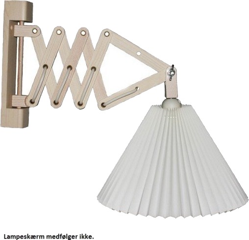 Sax vegglampe, E27, lyst tre