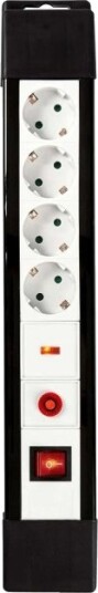 Nedis 4 veis skjøtekontakt med overspenningsvern 3m hvit/sort EXS430SPF1PRO Nedis 4 veis skjøtekontakt med overspenningsvern 3m hvit/sort EXS430SPF1PRO