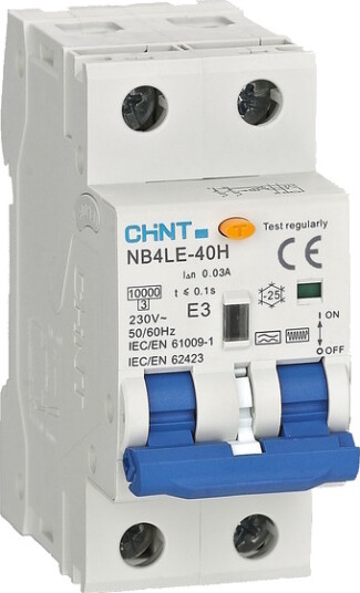 Chint Jordfeilaut Elektronisk Type F 2pol 15A CK-kar 100mA 10kA
