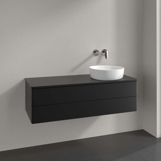 Villeroy & Boch Antao Servantskap med 2 skuffer 120x50x36 cm m/lys Sort Matt Villeroy & Boch Antao Servantskap med 2 skuffer 120x50x36 cm m/lys Sort Matt