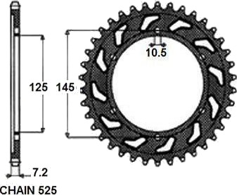 Kjedehjul SUNSTAR 1 4544 43 Kjedehjul SUNSTAR 1 4544 43