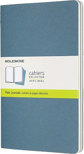 Moleskine Notatbok Moleskine Cahier 3pk L - Blank Brisk Blue