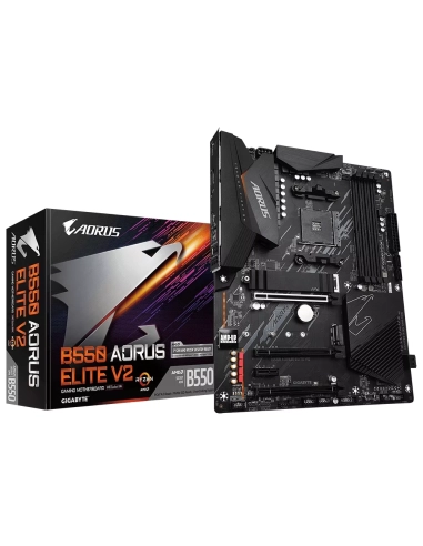 Gigabyte B550 Aorus Elite V2 ATX Hovedkort med DDR4 Støtte og 2.5GbE LAN Gigabyte B550 Aorus Elite V2 ATX Hovedkort med DDR4 Støtte og 2.5GbE LAN