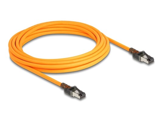 Delock Koblingskabel Rj-45 Hann Til Rj-45 Hann 5 M 6.2 Mm S/Ftp Cat 6A Port Finder Function Usb-C Powered Uten Hindringer Halogenfri Oransje