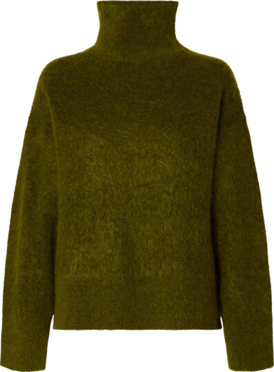 Selected Slfmira Mohair Ls Knit High-Neck Green XS