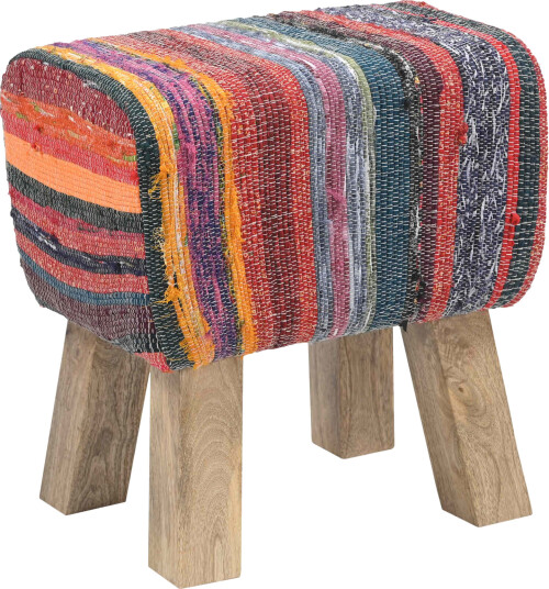 vidaXL benk 40 x 30 x 45 cm Ekte Lær Flerfarget