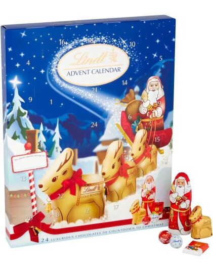 Hancocks Lindt Lindor Melkesjokolade og Trøffelsjokolade Adventskalender 160g