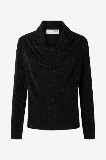 Selected FEMME Topp slfSandra LS Cowl Neck Svart