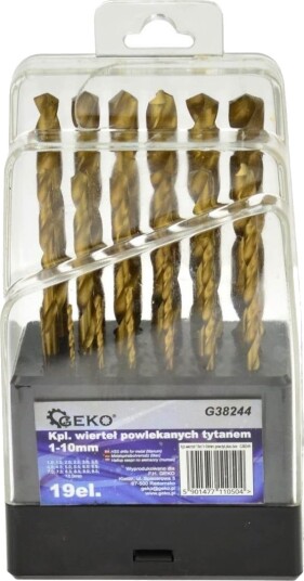 Wiertlo Geko Komplett Borholdere 19 Stk 1–10 Mm Plastboks (50)