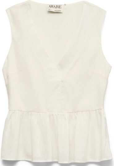Vero Moda Awbanks Sl V Neck Top White XL
