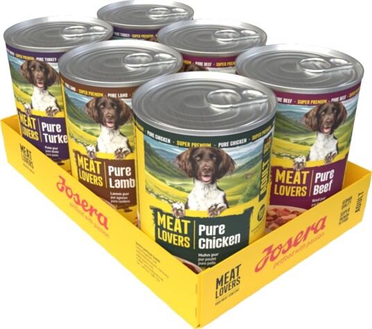 Josera Meatlovers Pure 6 x 800 g - Blandet pakke (4 sorter, nytt design)
