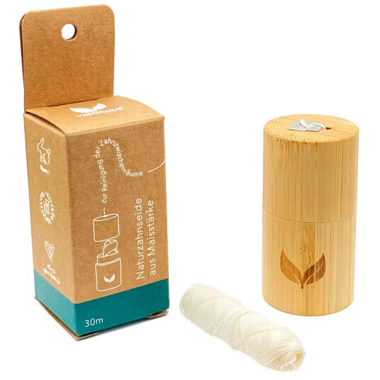 Tanntråd uten PFAS Vigorous Bamboo dispenser Tanntråd uten PFAS Vigorous Bamboo dispenser