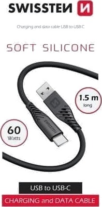 Usb-C Til Usb-C-Kabel Swissten 1,5 M Svart 71532010 Usb-C Til Usb-C-Kabel Swissten 1,5 M Svart 71532010
