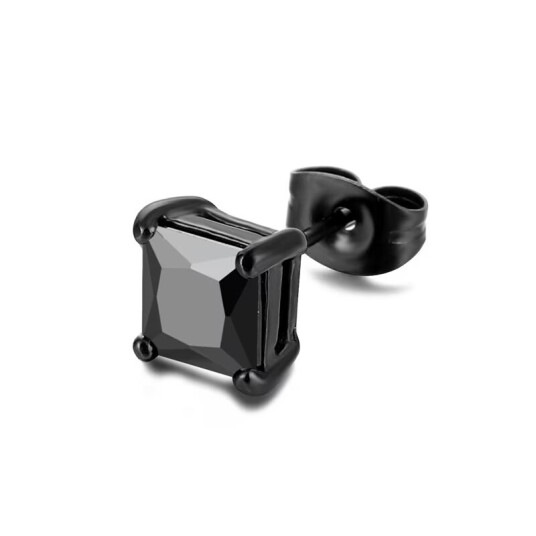 Piercing ørering Square Crystal CZ Black