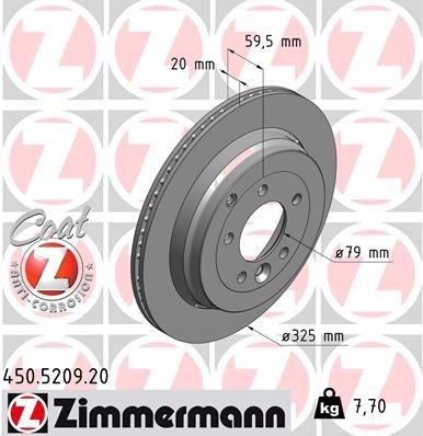 Bremseskive ZIMMERMANN 450.5209.20