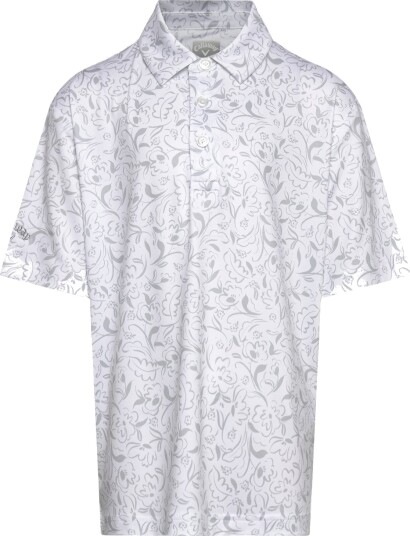 Callaway Floral Print Polo   White   S